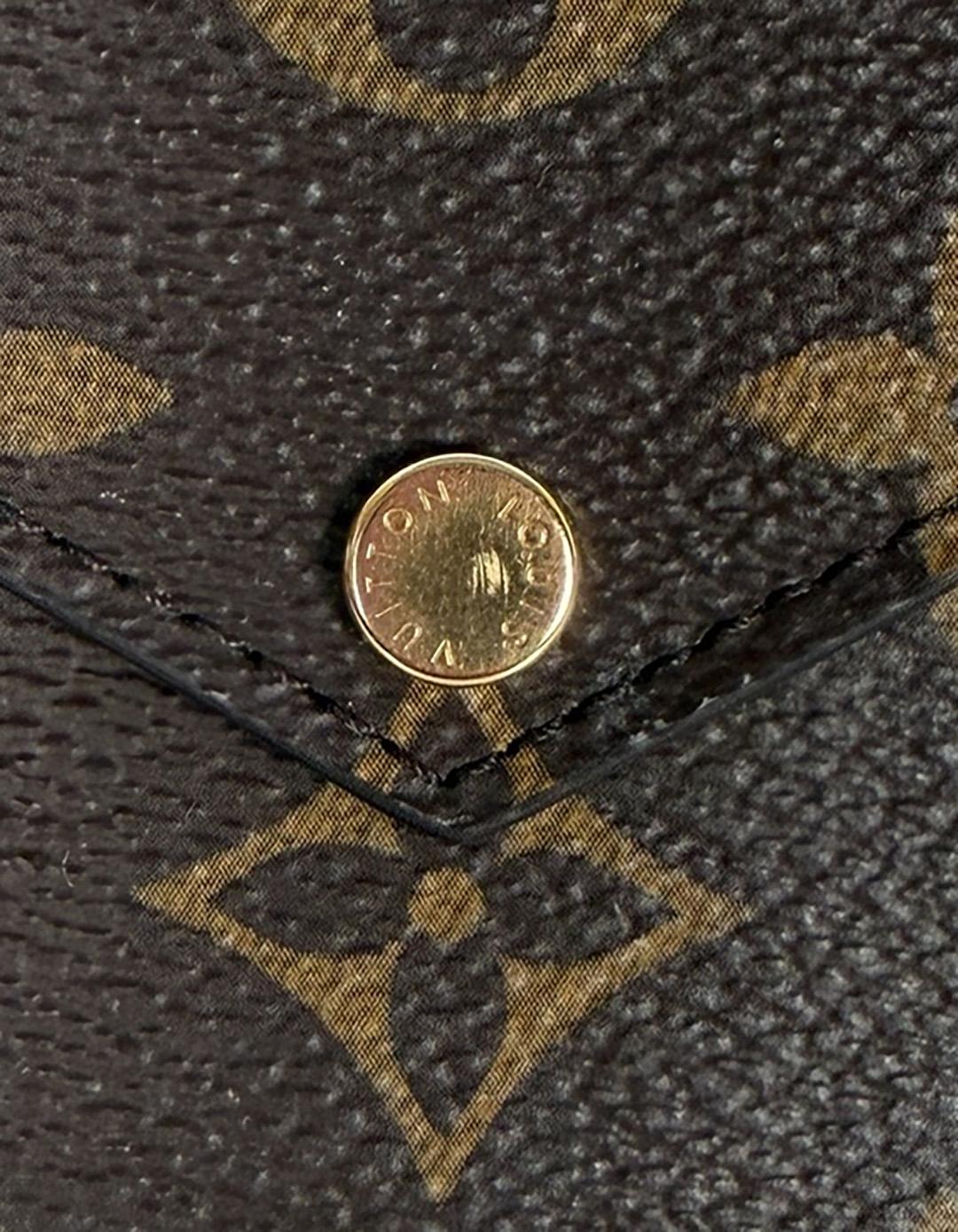 Louis Vuitton Monogram / Portacarte nero Recto Verso Portafoglio Portachiavi in vendita 1