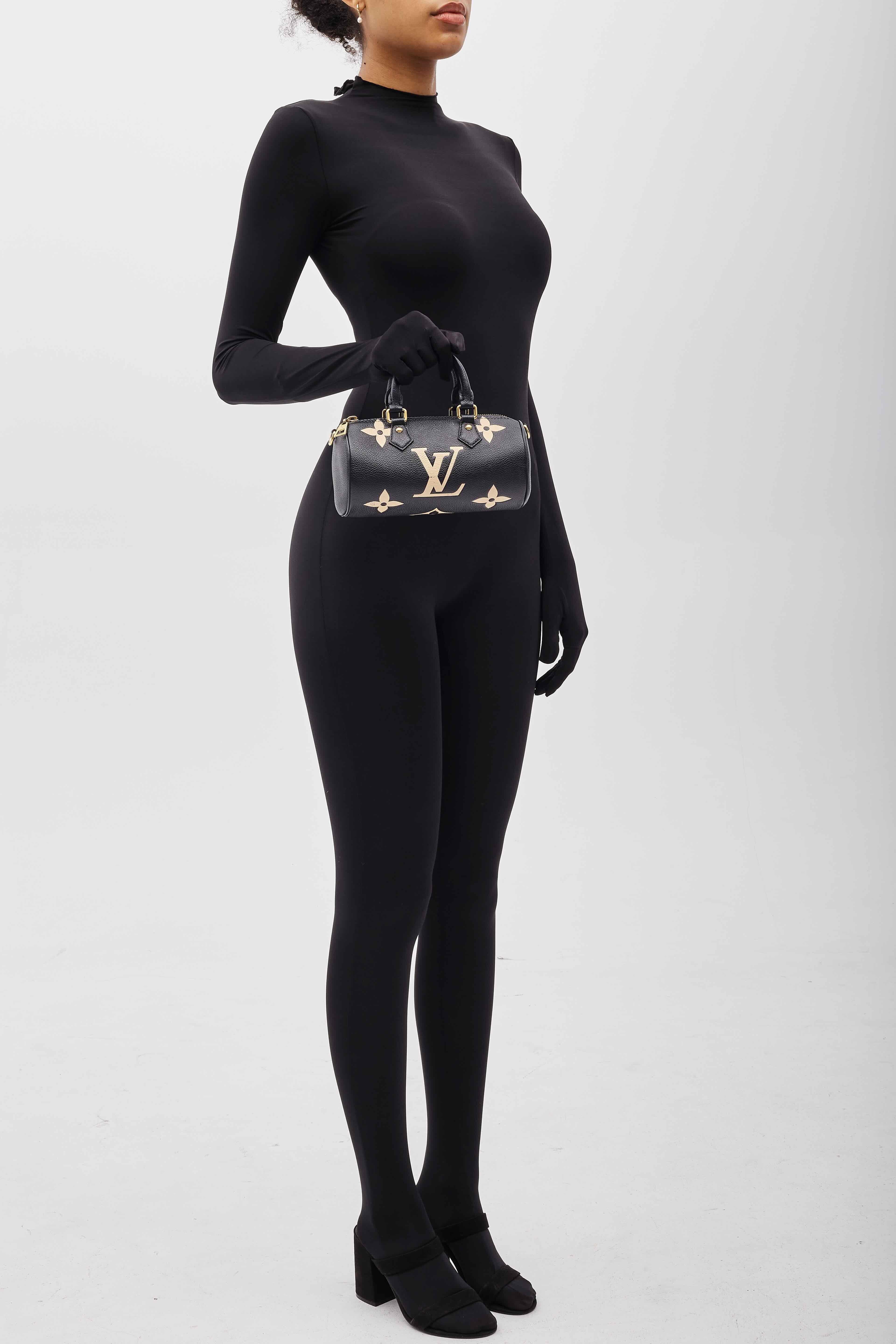 Louis Vuitton Monogram Black Empreinte Papillon BB Bag For Sale 6