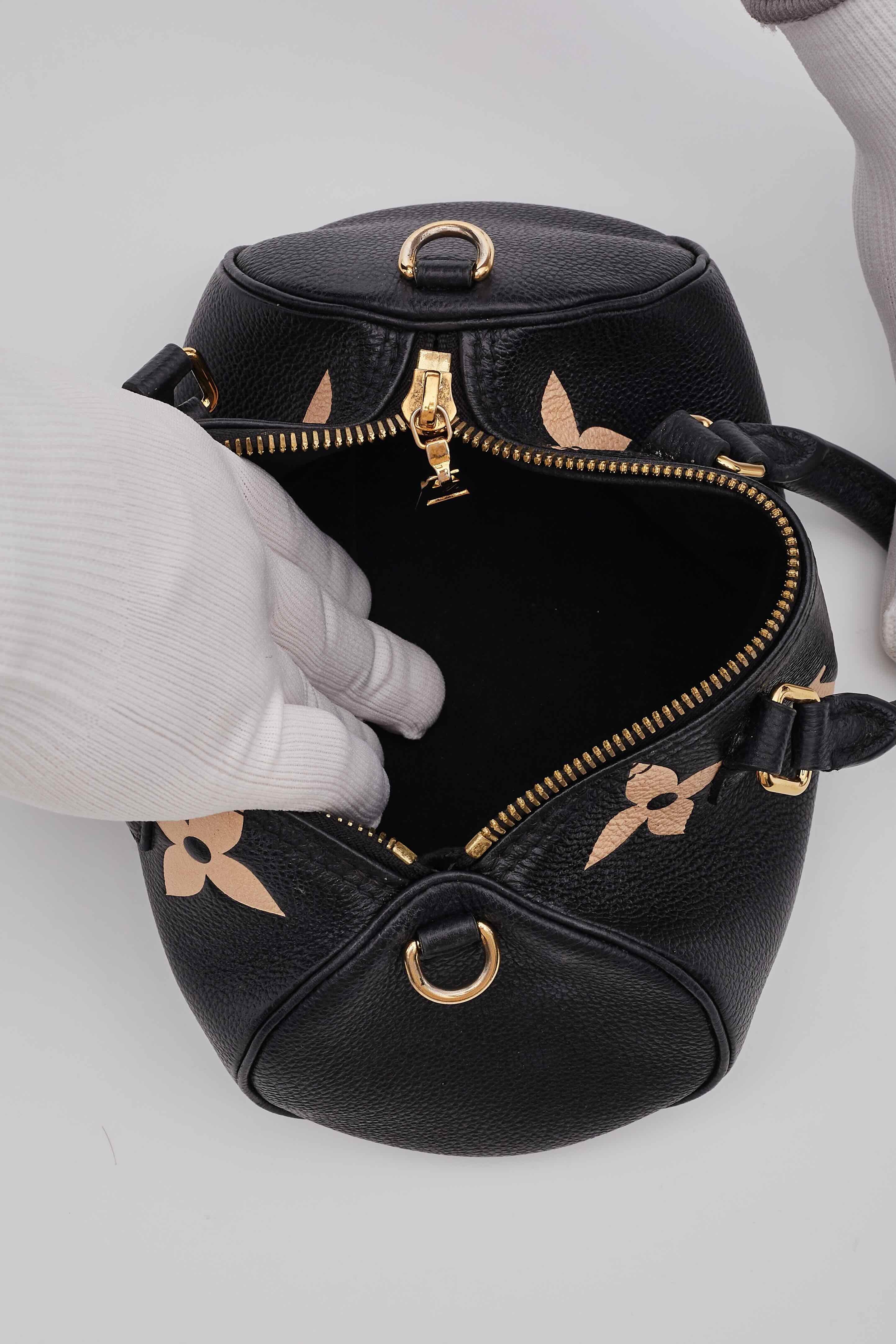 Louis Vuitton Monogram Black Empreinte Papillon BB Bag For Sale 3