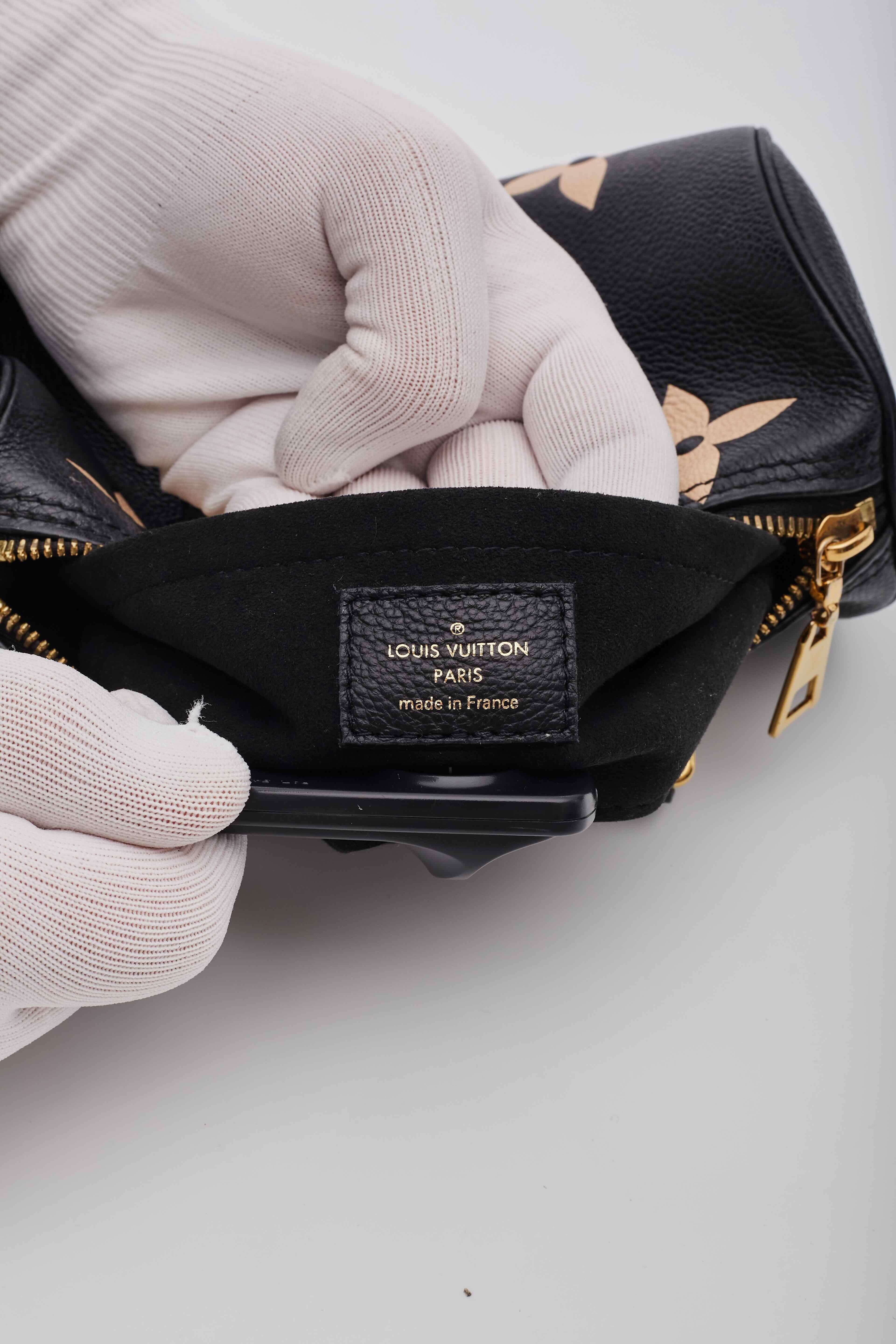 Louis Vuitton Monogram Black Empreinte Papillon BB Bag For Sale 4