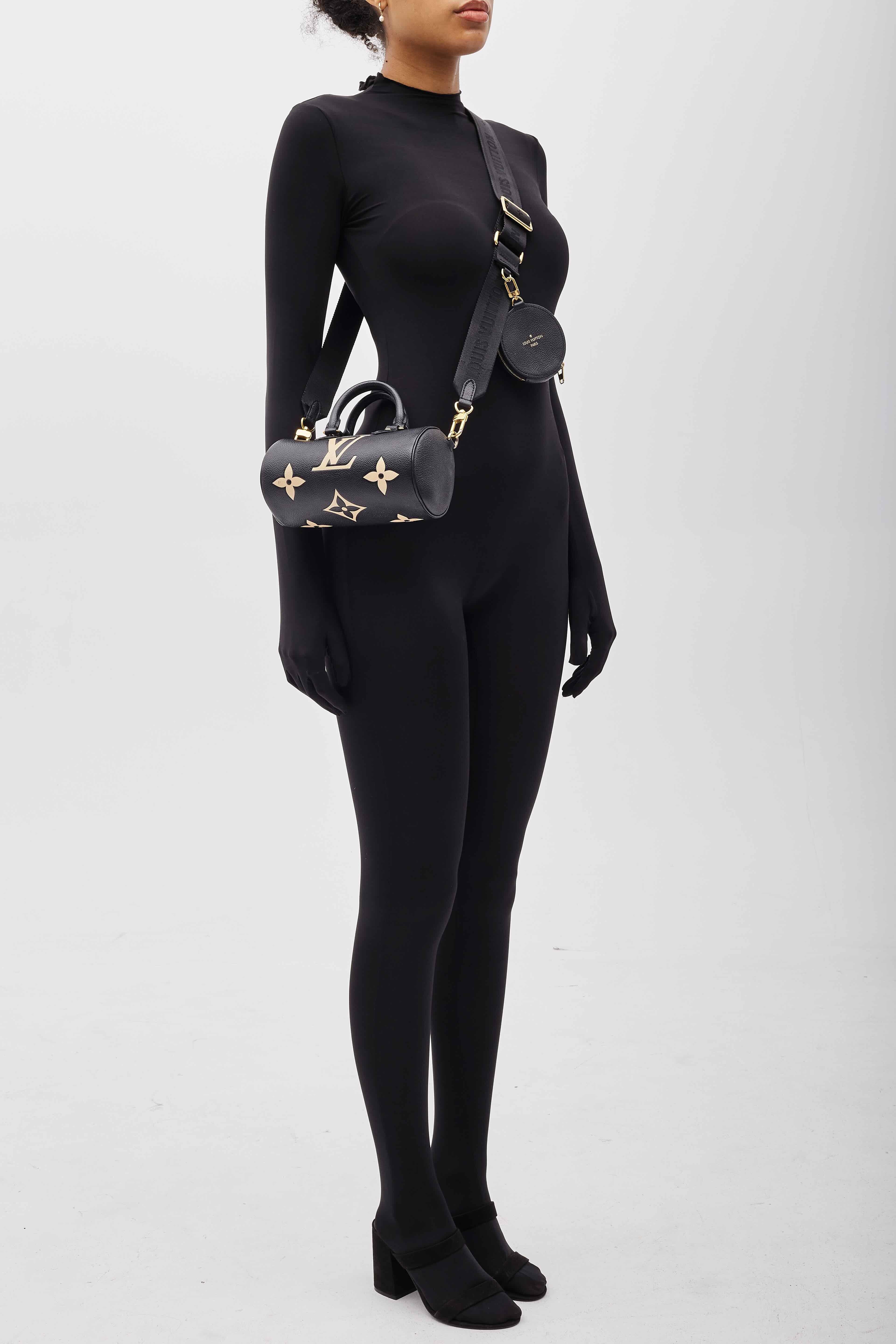 Louis Vuitton Monogram Black Empreinte Papillon BB Bag For Sale 5