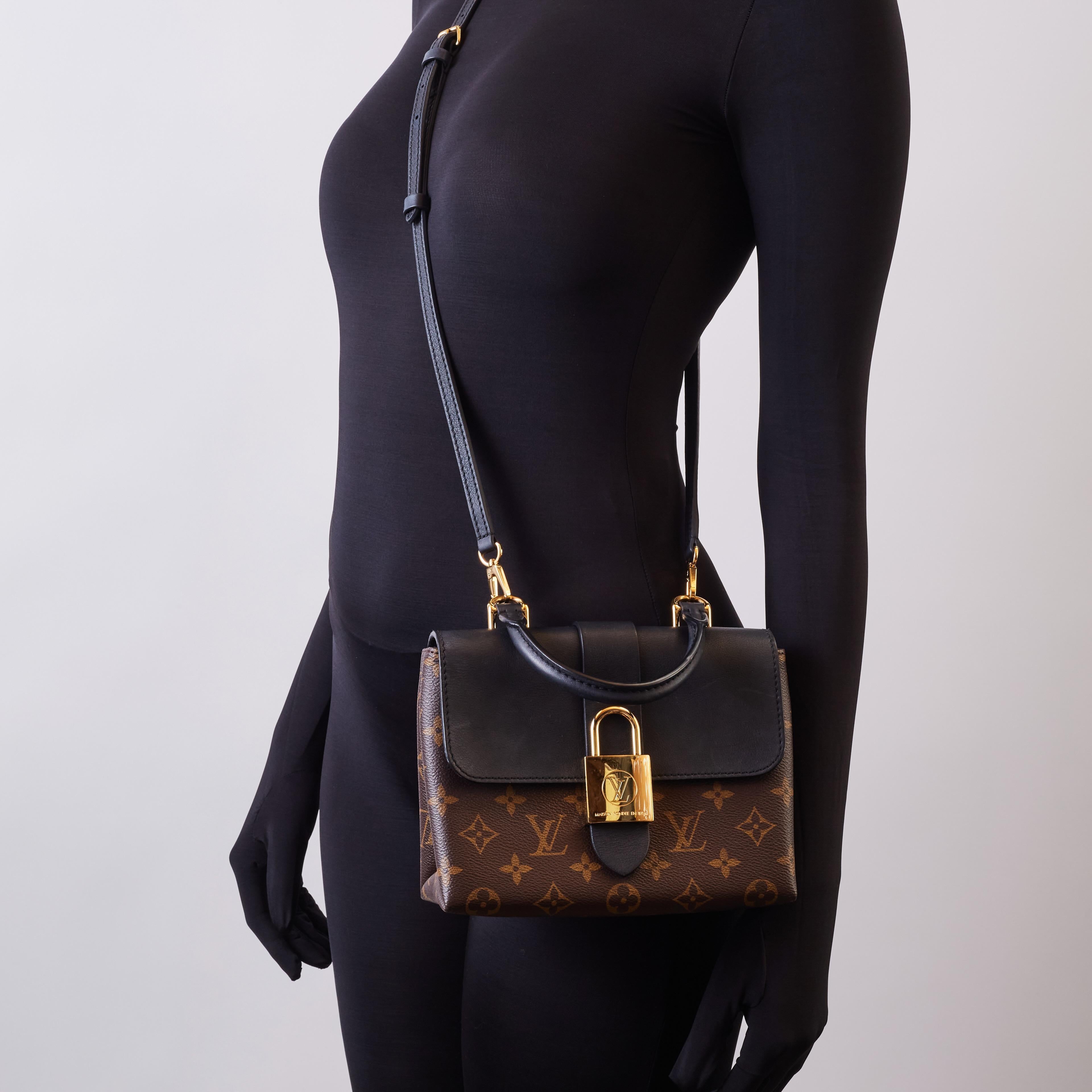 Louis Vuitton Monogram Black Leather Locky BB Bag In Good Condition In Montreal, Quebec