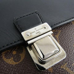 Louis Vuitton Monogram Black Men's Women's Travel Laptop Business Clutch Bag