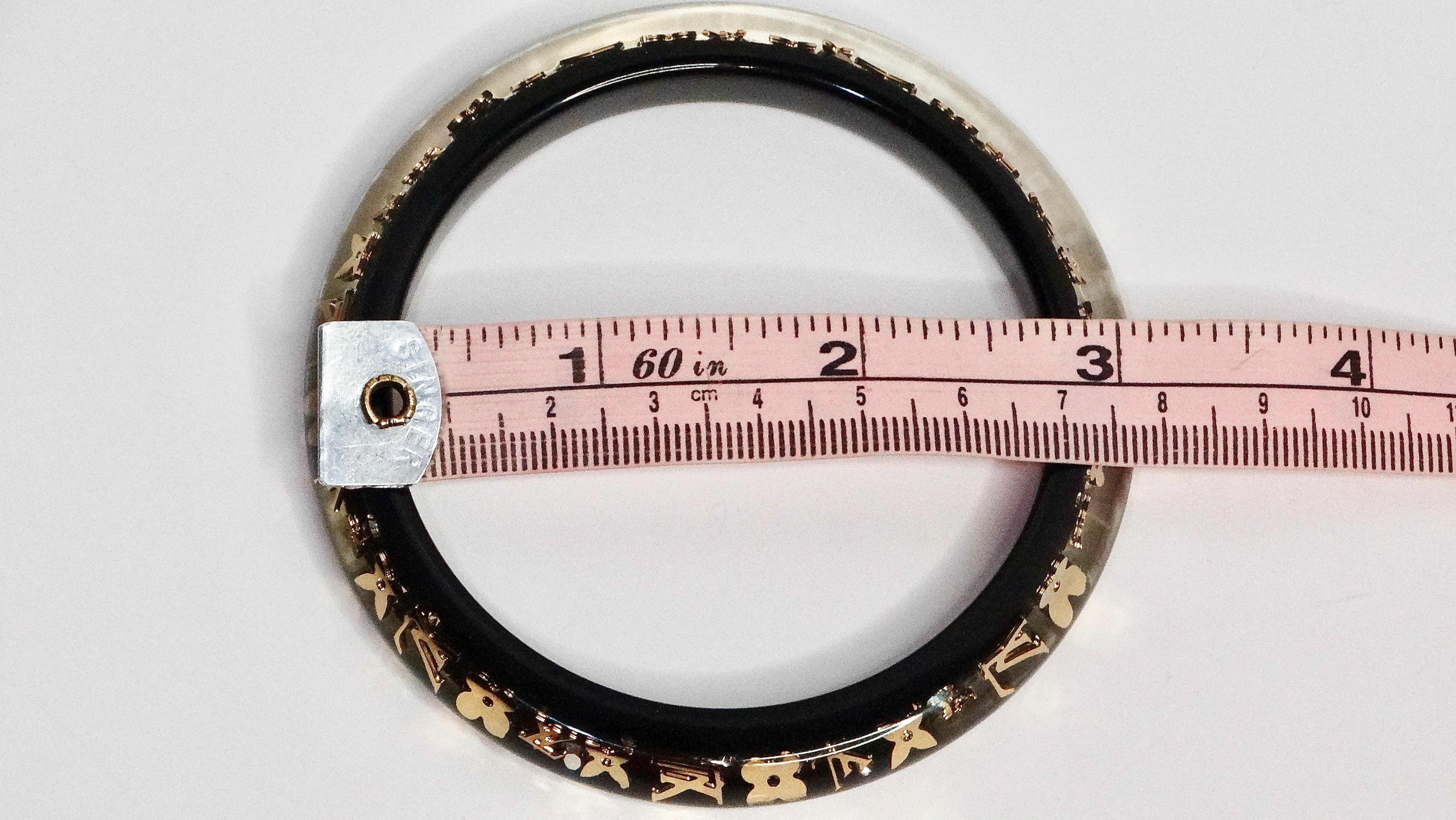 Louis Vuitton Monogram Black Resin Bangle In Excellent Condition In Scottsdale, AZ