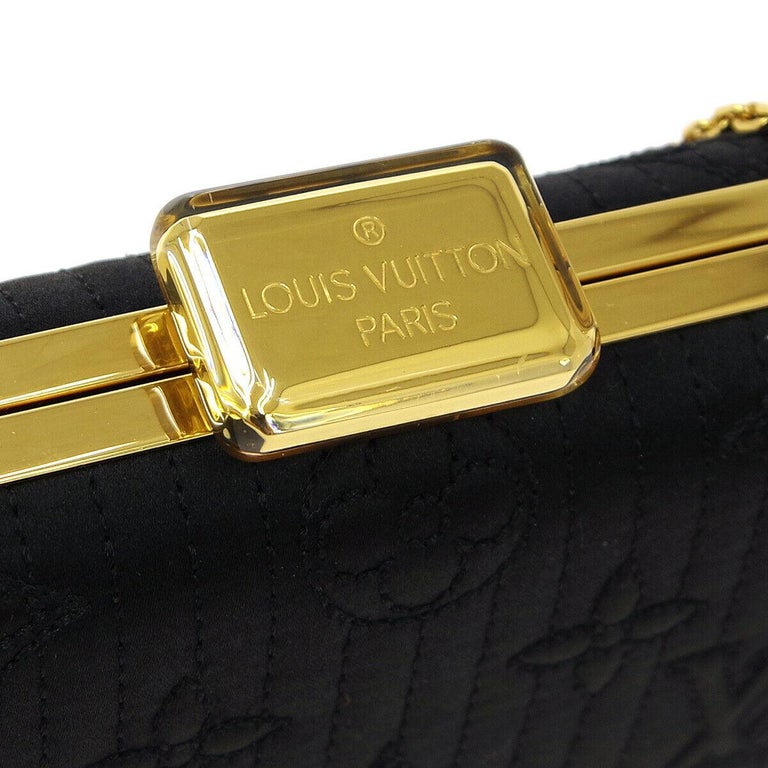 Louis Vuitton Limited Edition Black Monogram Satin Aumoniere Evening Bag -  Yoogi's Closet