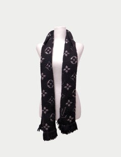 Louis Vuitton Monogram Black & Silver Scarf
