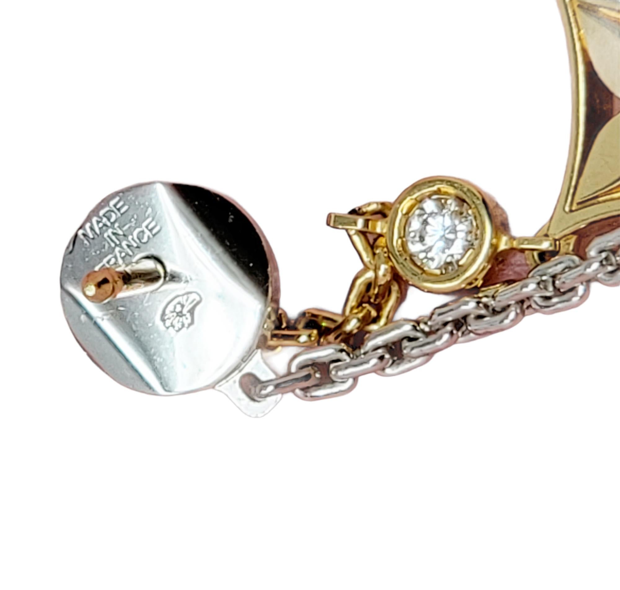 Louis Vuitton Monogram Blossom Long Dangle Earrings with Diamonds Tri-Tone Gold 8