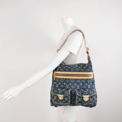 Louis Vuitton Monogram Blue Denim Baggy GM Large Shoulder Bag