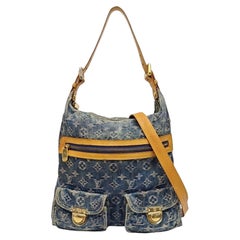 Louis Vuitton Monogram Blue Denim Baggy GM Large Shoulder Bag