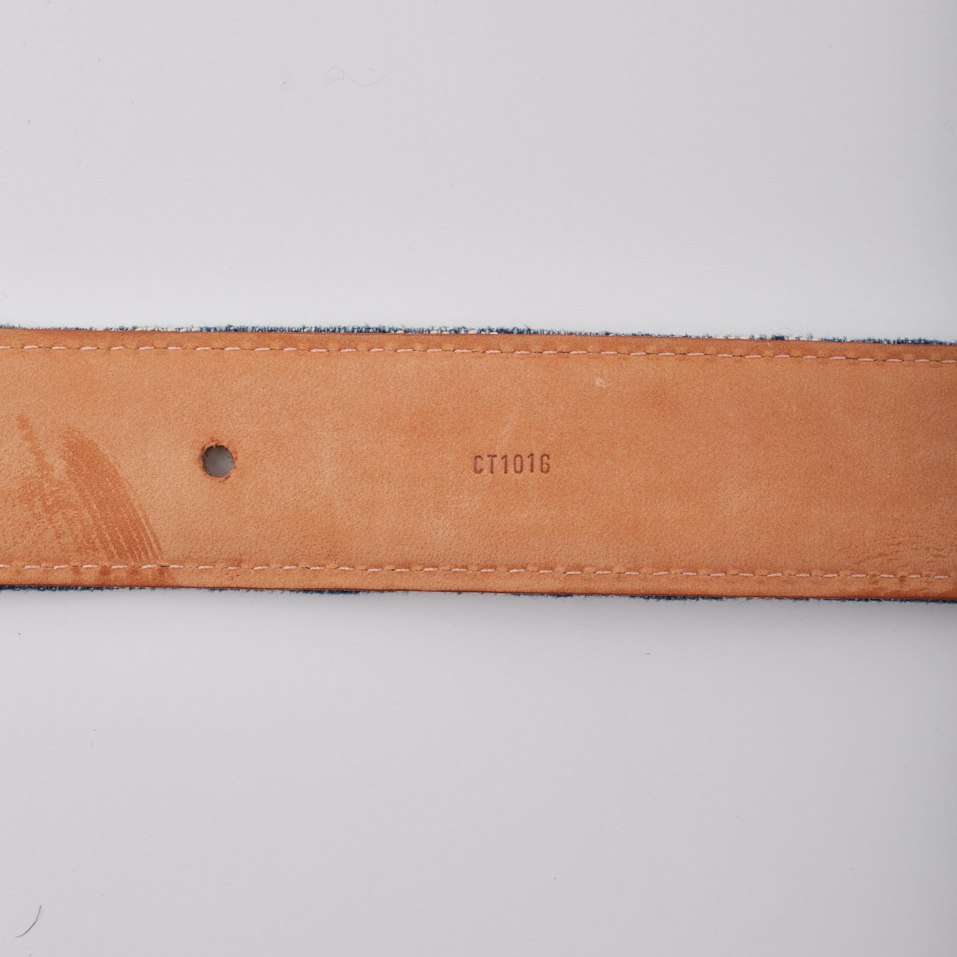 Women's Louis Vuitton Monogram Blue Denim Belt (80/32)