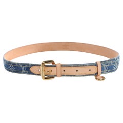 Louis Vuitton Monogram Blue Denim Belt (80/32)