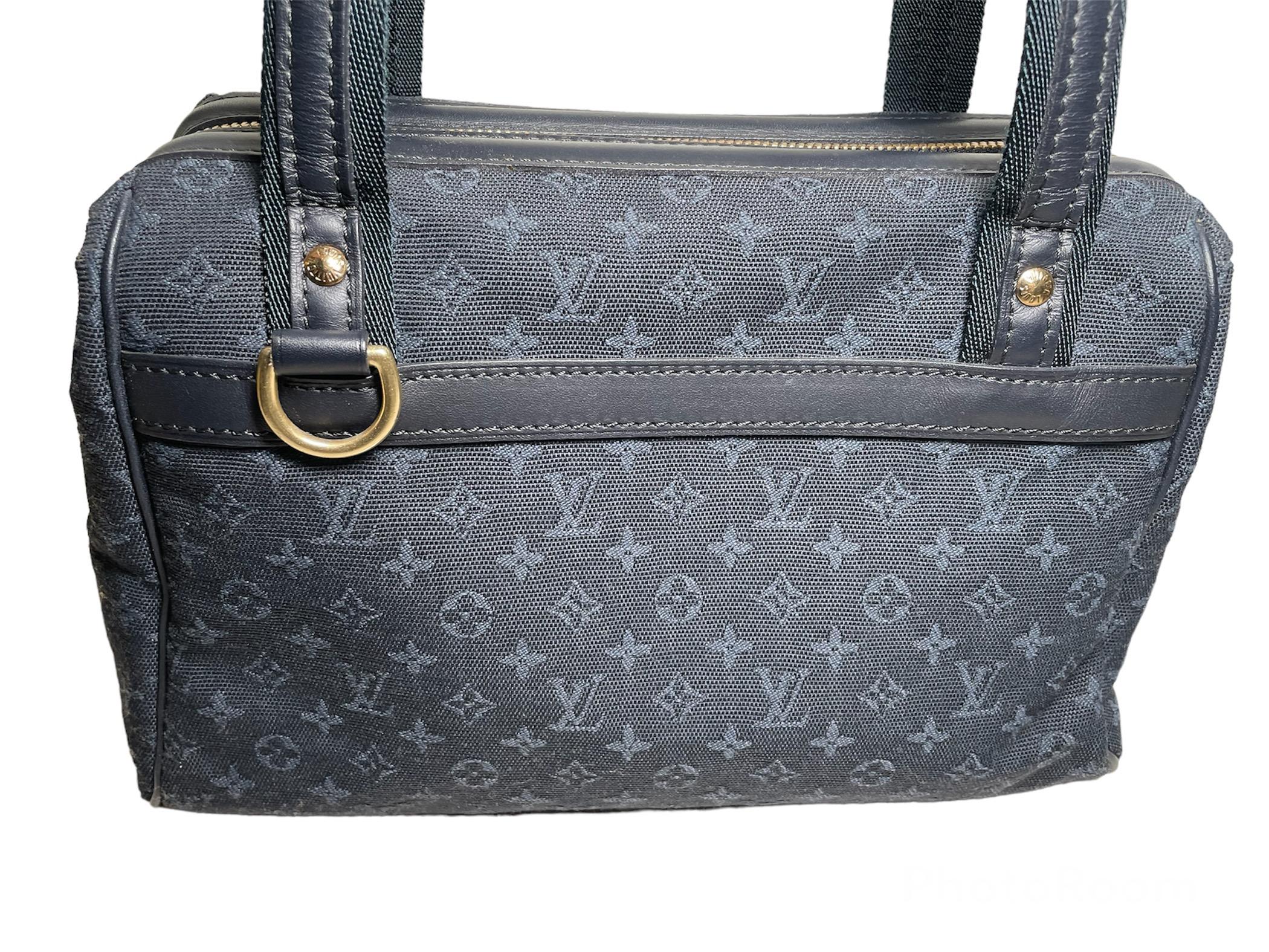 Louis Vuitton Monogram Blue Idylle Mini Lin Josephine PM Style Canvas Handbag 10