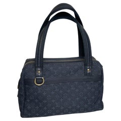 Louis Vuitton Monogram Blue Idylle Mini Lin Josephine PM Style Canvas Handbag