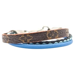 Louis Vuitton Monogram & Blue Leather Treble Bracelet