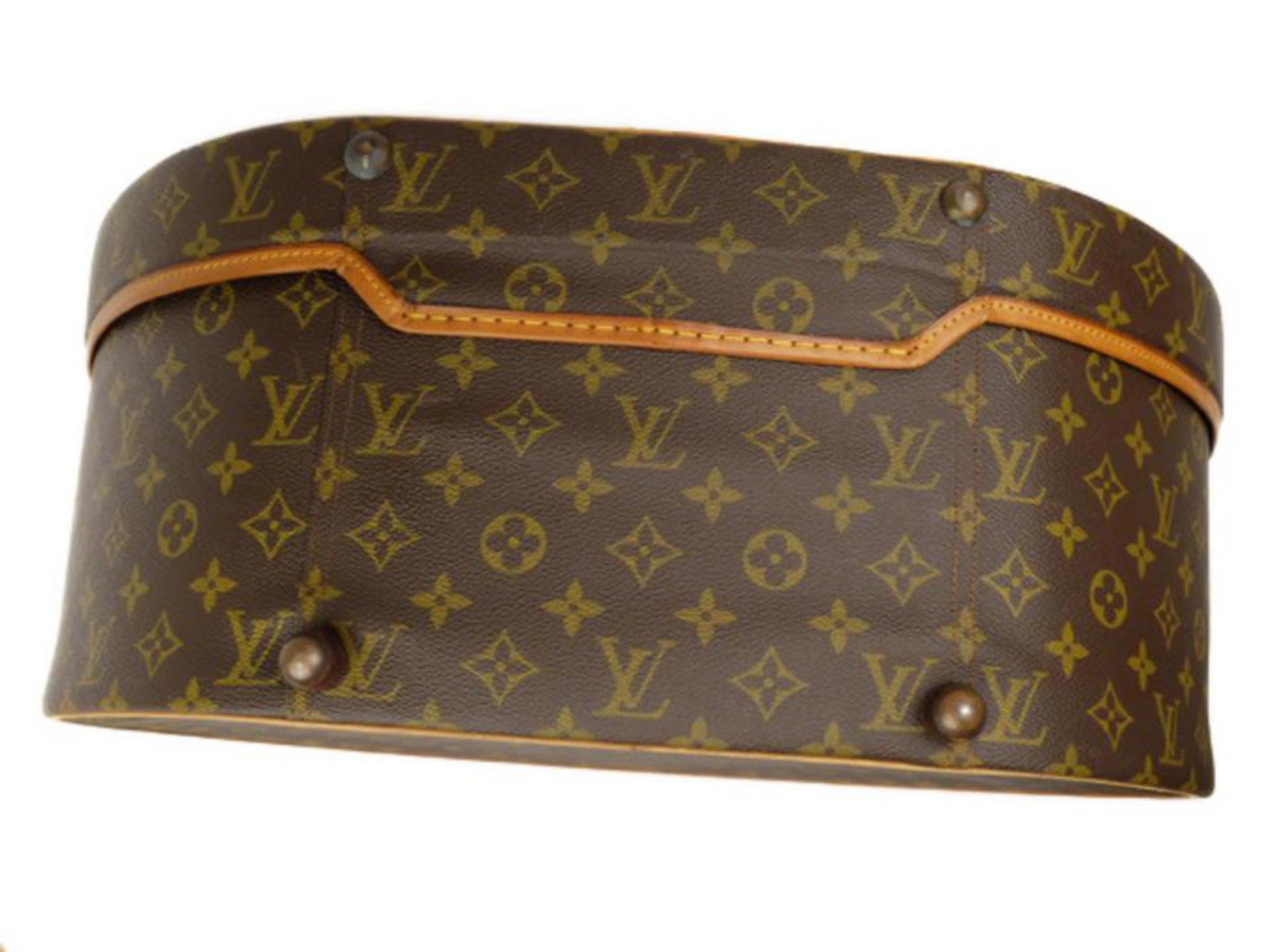 Louis Vuitton Monogram Boite Chapeau Hat Box 50 226925 Brown Coated Canvas Weeke For Sale 1