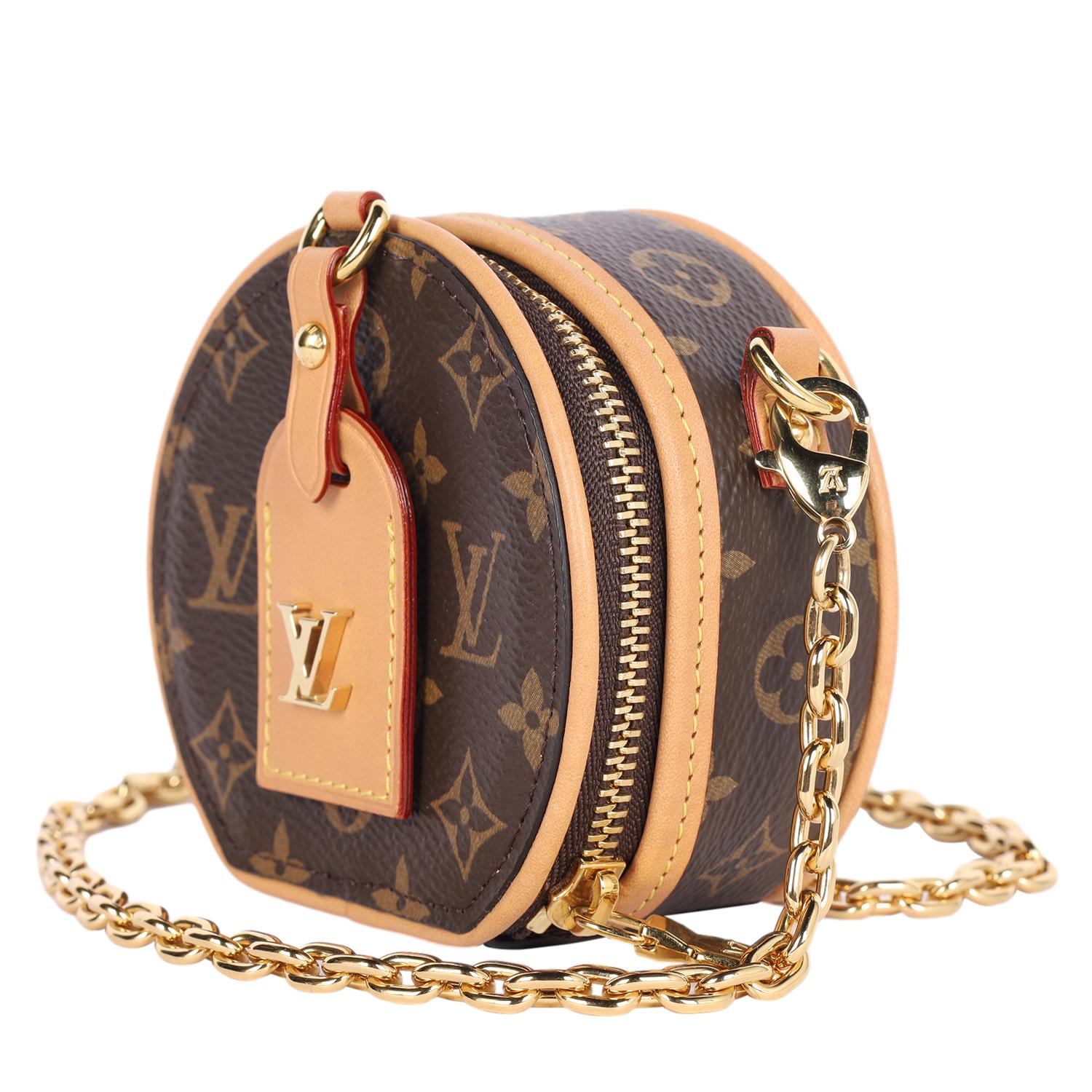 LOUIS VUITTON Monogram Boite Chapeau Collana Crossbody Mini Marrone in vendita 2