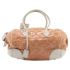 Louis Vuitton Monograma Bouclettes Speedy Redondo Oro Rosa x Blanco