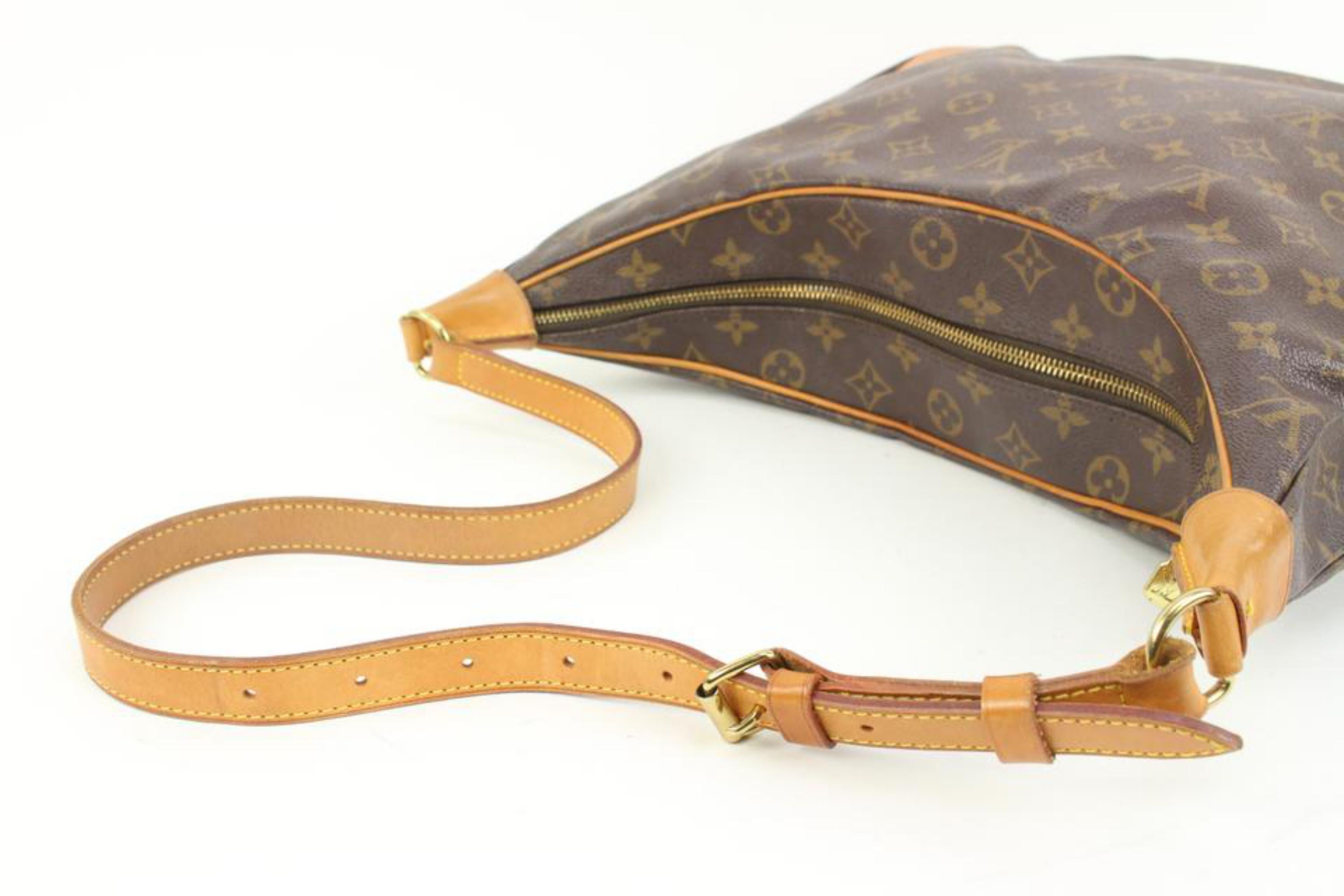 Brown Louis Vuitton Monogram Boulogne 35 Zip Hobo Shoulder bag 84lk328s