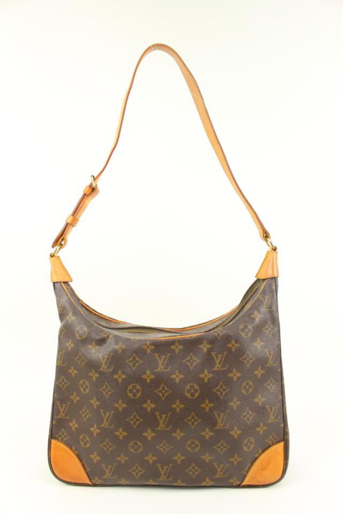 Louis Vuitton Monogram Boulogne 35 Zip Hobo Shoulder bag 84lk328s In Good Condition In Dix hills, NY