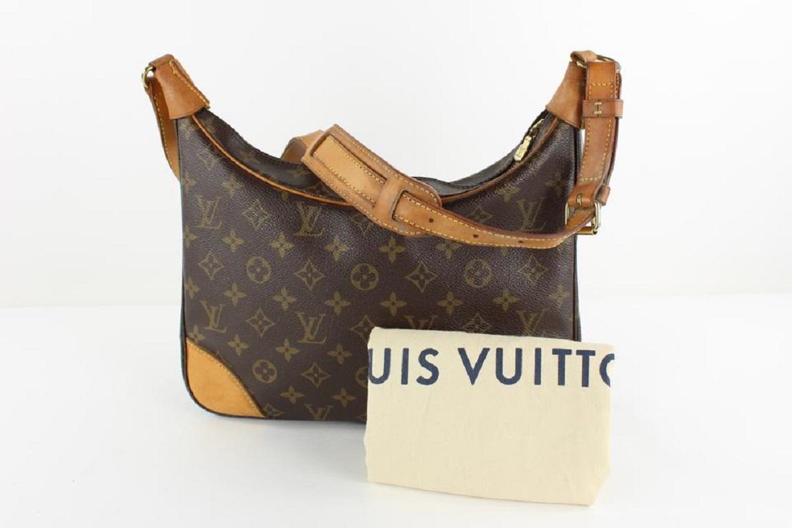 Black Louis Vuitton Monogram Boulogne Zip Hobo Shoulder Bag 7LVS1210 For Sale
