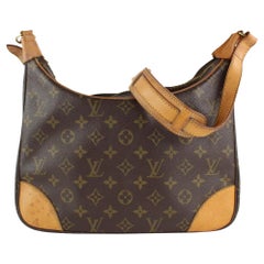 Louis Vuitton Monogram Boulogne Zip Hobo Shoulder Bag 7LVS1210