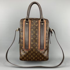 LOUIS VUITTON Monogram Brown Bequia Porte Document Vertical Bag