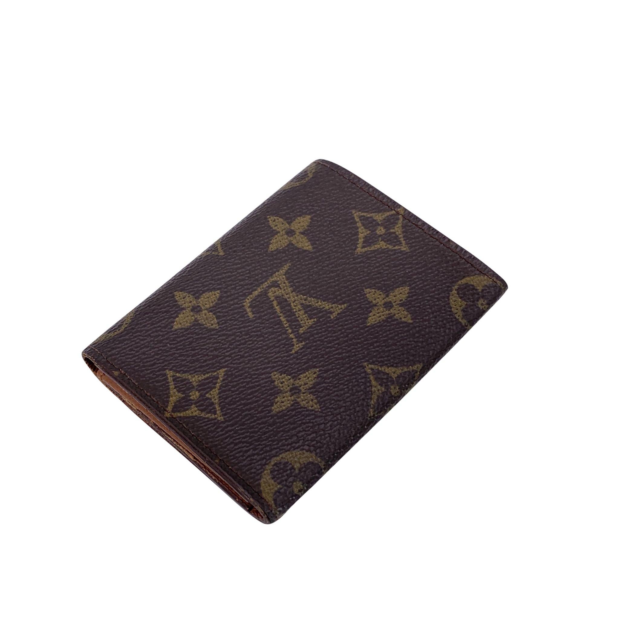 Louis Vuitton Monogramm Brown Canvas Business Card Holder Brieftasche (Schwarz) im Angebot