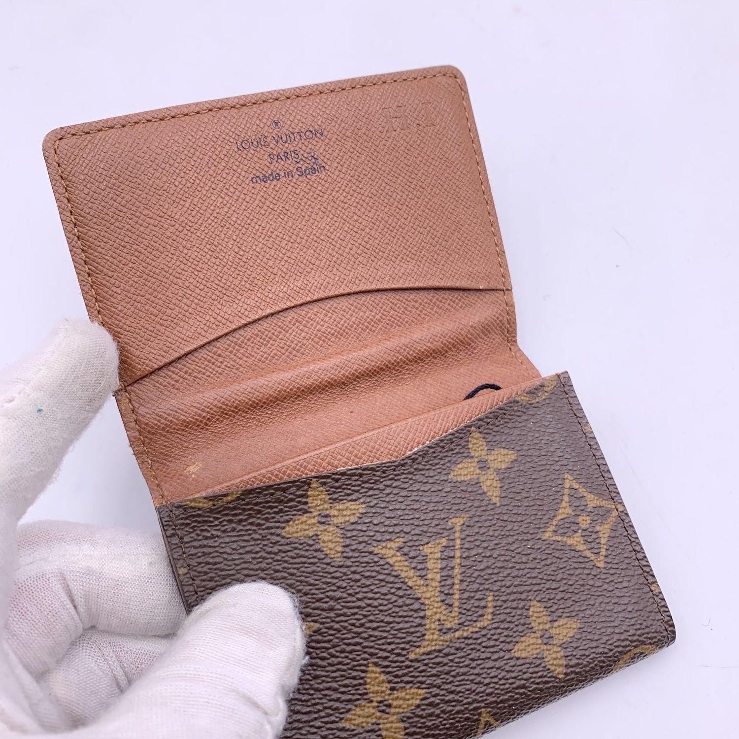 Louis Vuitton Monogram Brown Canvas Business Card Holder Wallet For Sale 1