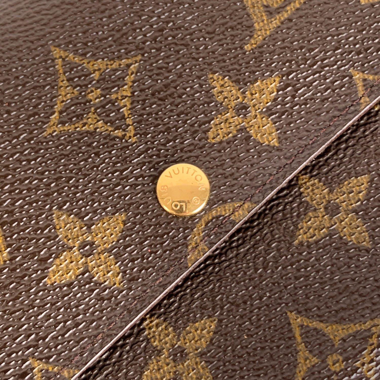 Louis Vuitton Monogram Brown Long Sarah Clutch Wallet In Good Condition In Rome, Rome