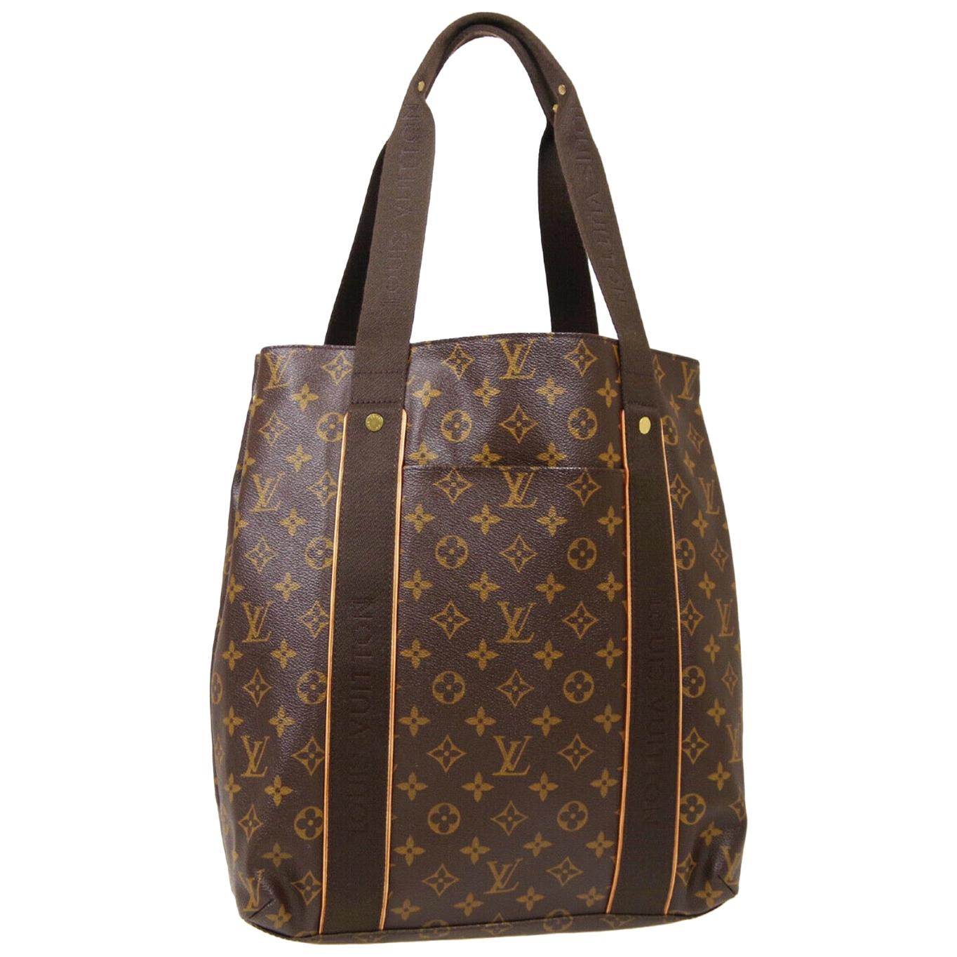 Louis Vuitton Monogram Brown Men's Women's Carryall Travel Top Handle Tote Bag