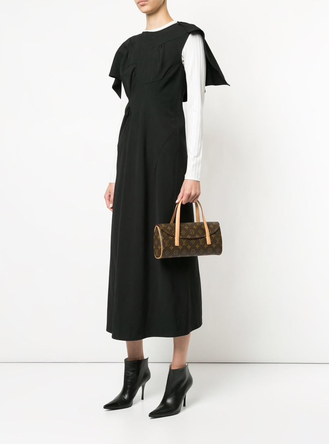 Louis Vuitton Monogram Brown Top Handle Satchel Kelly Style Evening ...