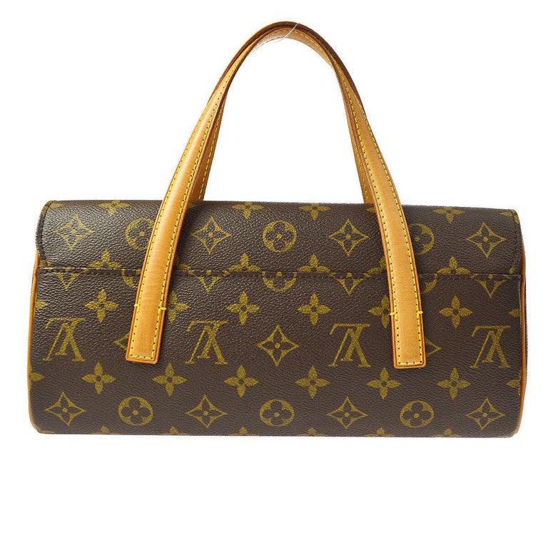 Louis Vuitton Monogram Brown Top Handle Satchel Kelly Style Evening Flap Bag  For Sale at 1stDibs