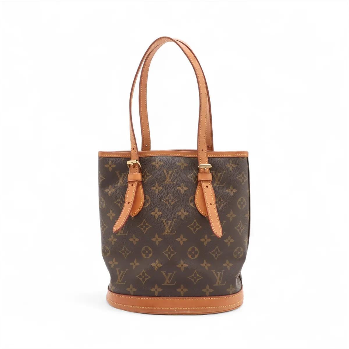 Marron Louis Vuitton Monogram Bucket PM Tote Bag en vente