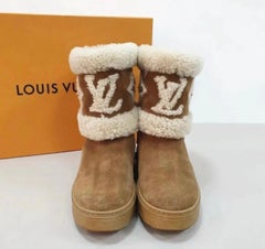 Louis Vuitton Monogram Camel Fur Boots