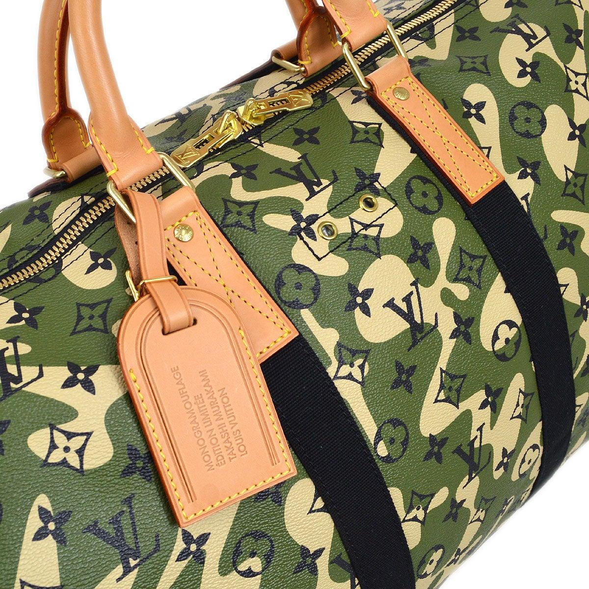 LOUIS VUITTON Monogrammierte Camouflage Keepall 55 Reisetasche (Schwarz) im Angebot