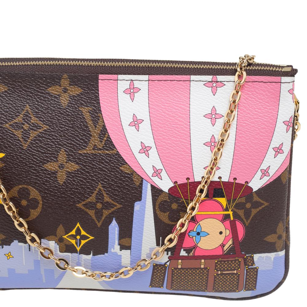 Louis Vuitton Monogram Canvas 2019 Christmas Animation Double Zip Pochette Bag 1