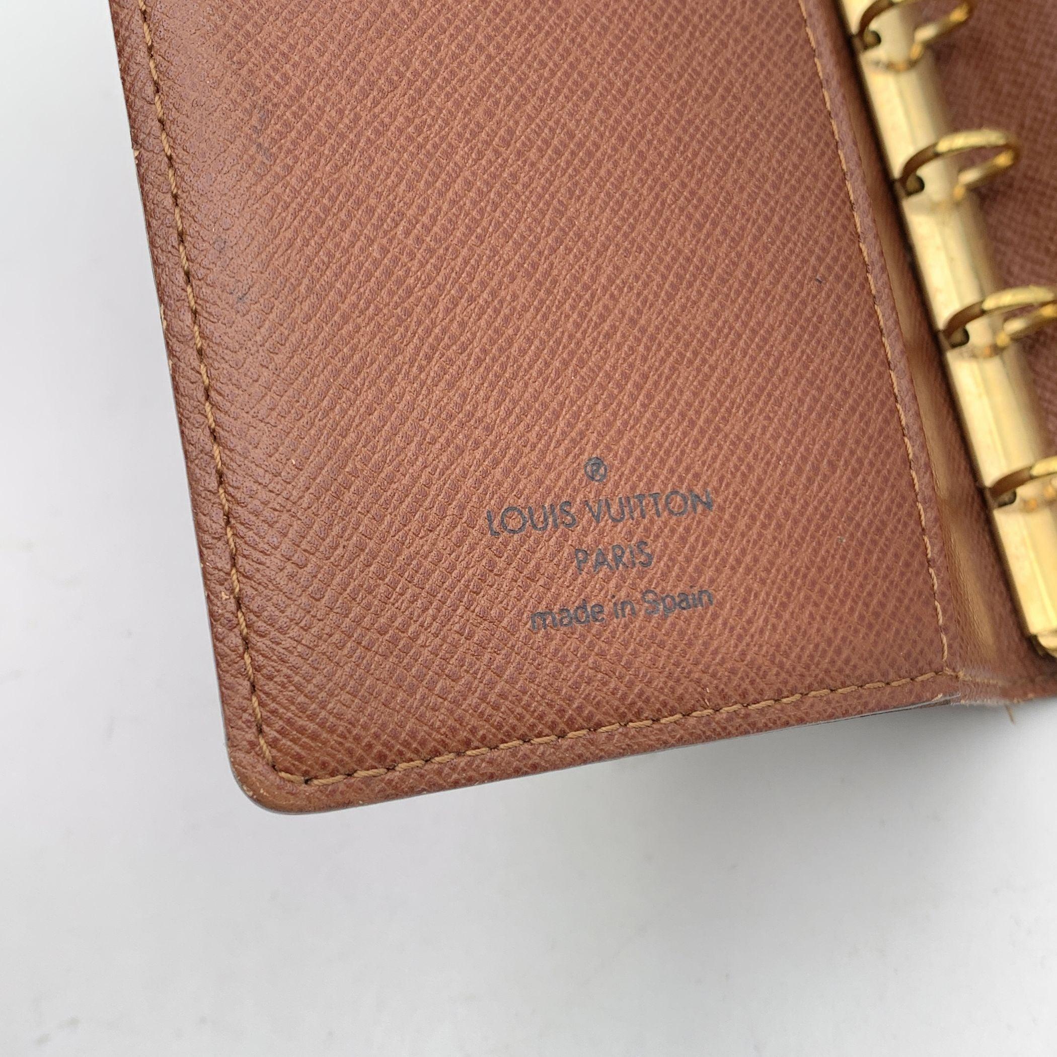 Women's Louis Vuitton Monogram Canvas 6 Ring Small Agenda Cover PM For Sale