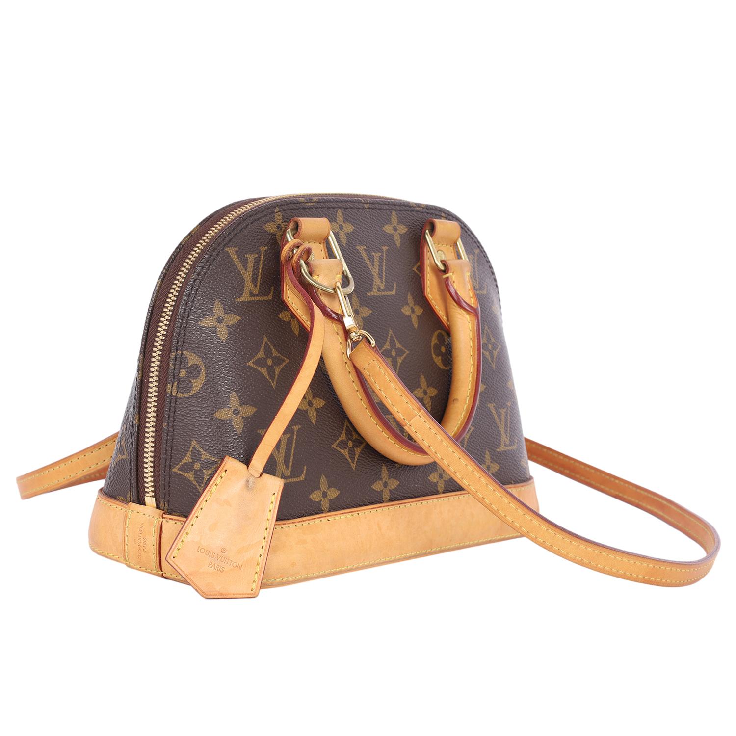 Women's Louis Vuitton Monogram Canvas Alma BB Satchel Brown