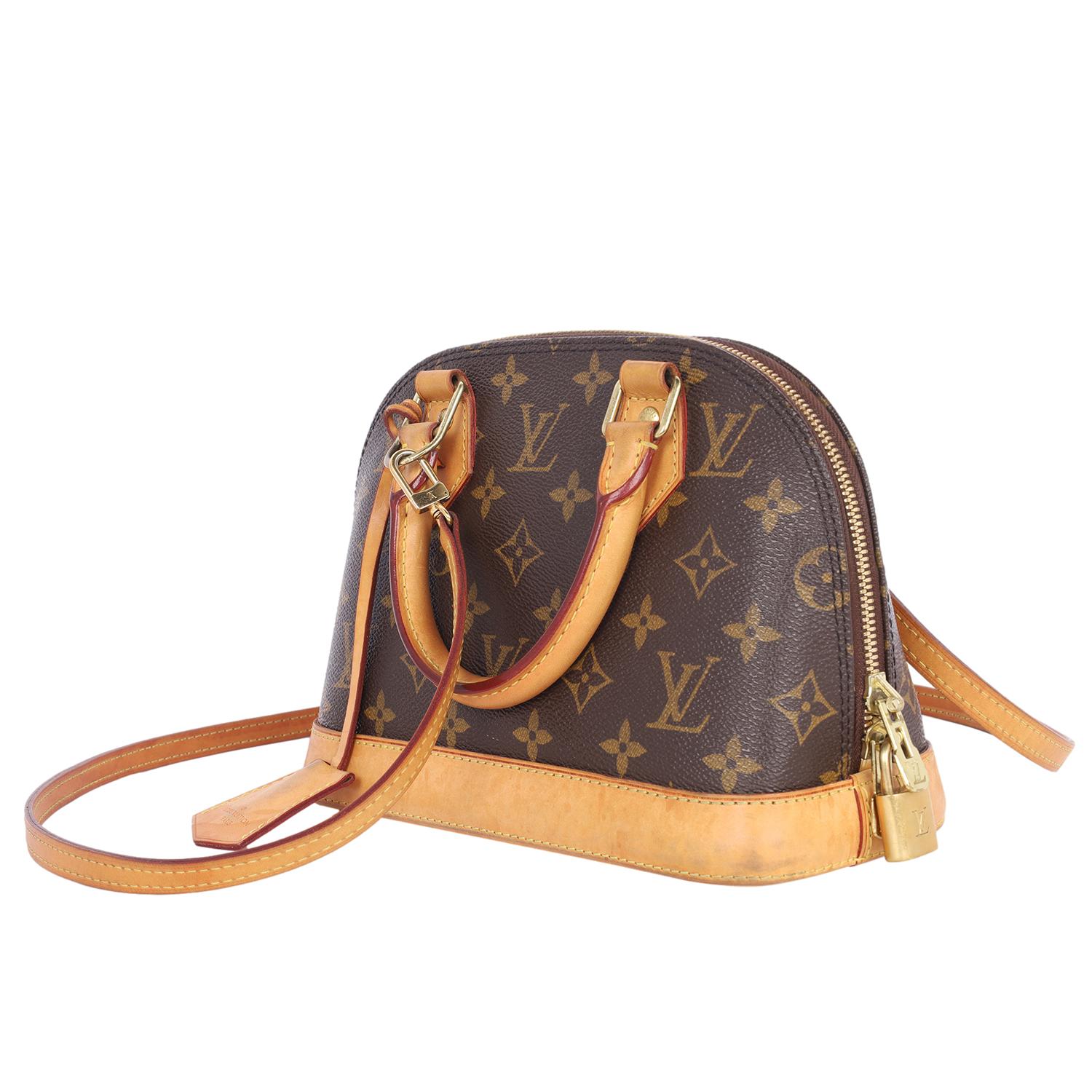 Louis Vuitton Monogram Canvas Alma BB Satchel Brown 1