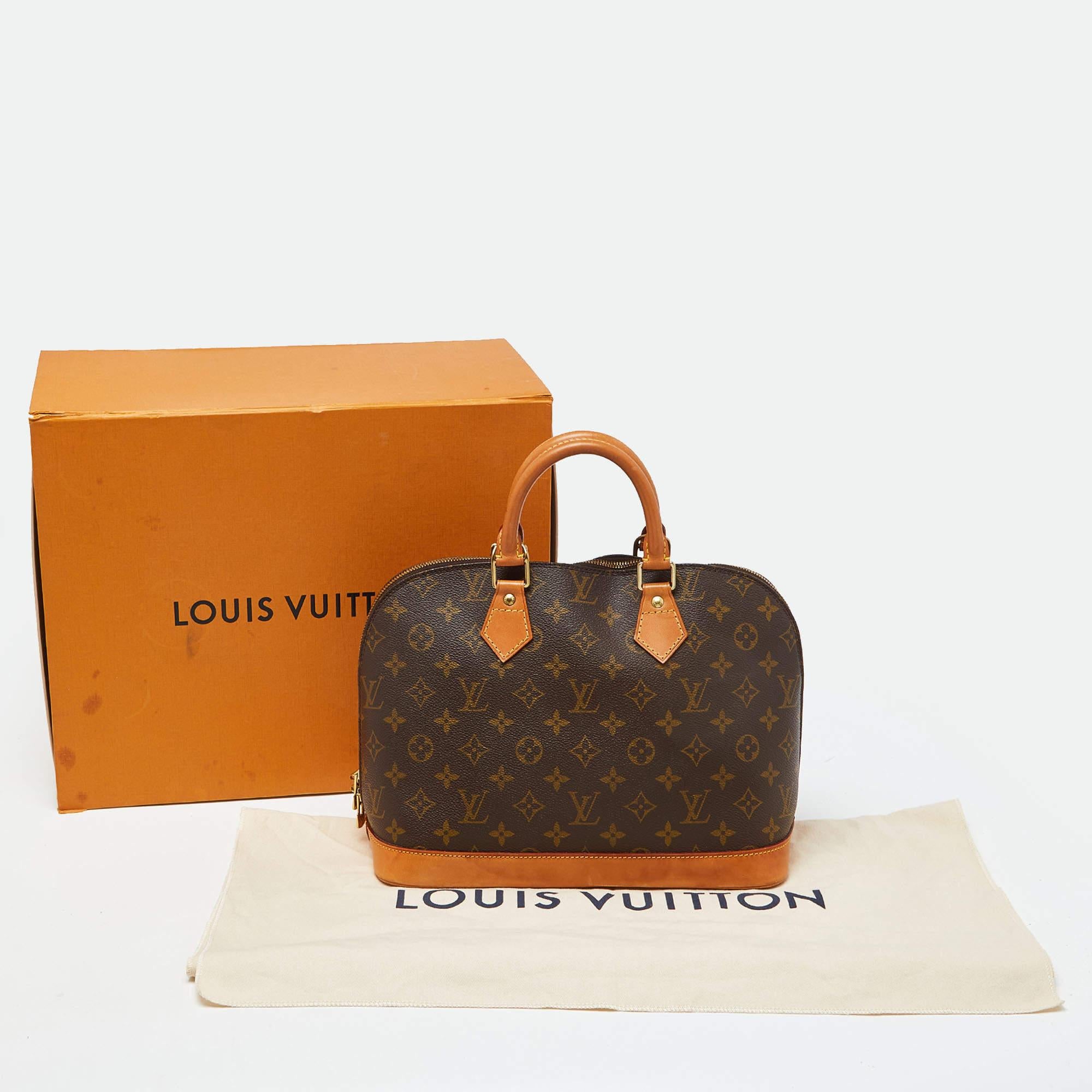 Louis Vuitton - Sac Alma PM en toile avec monogramme en vente 10