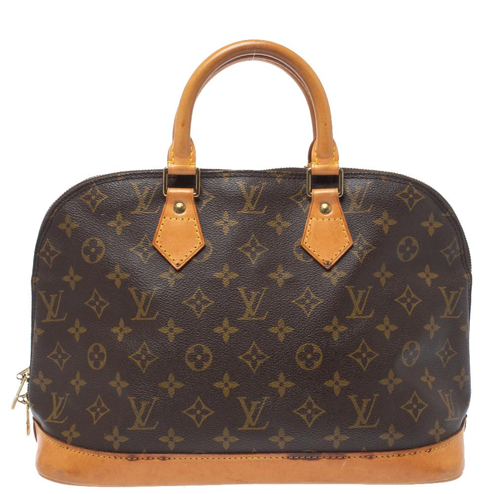 Out of all the irresistible handbags from Louis Vuitton, the Alma is the most structured one. First introduced in 1934 by Gaston-Louis Vuitton, the Alma is a classic that has received love from fashion icons. This piece comes crafted from monogram
