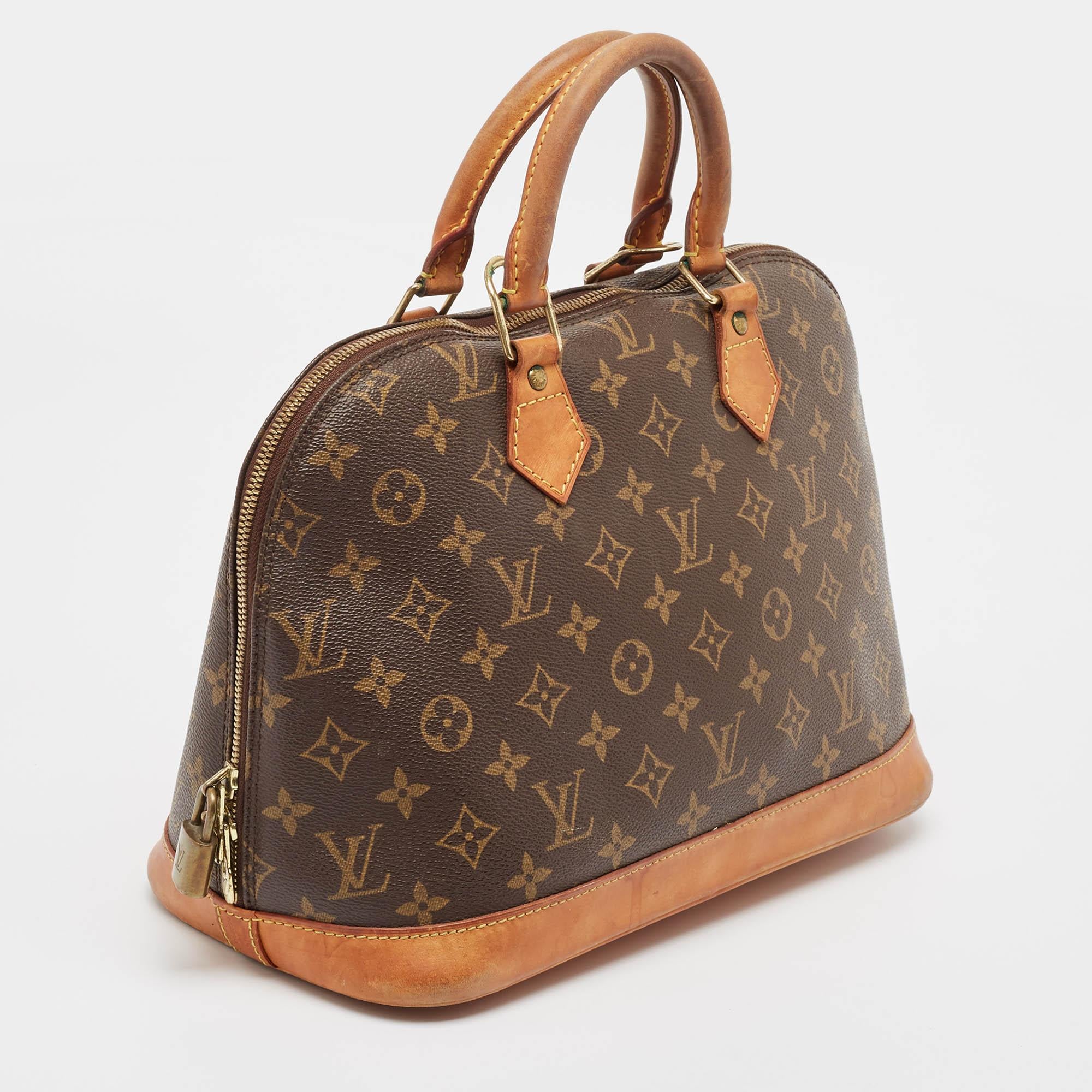 Brown Louis Vuitton Monogram Canvas Alma PM Bag