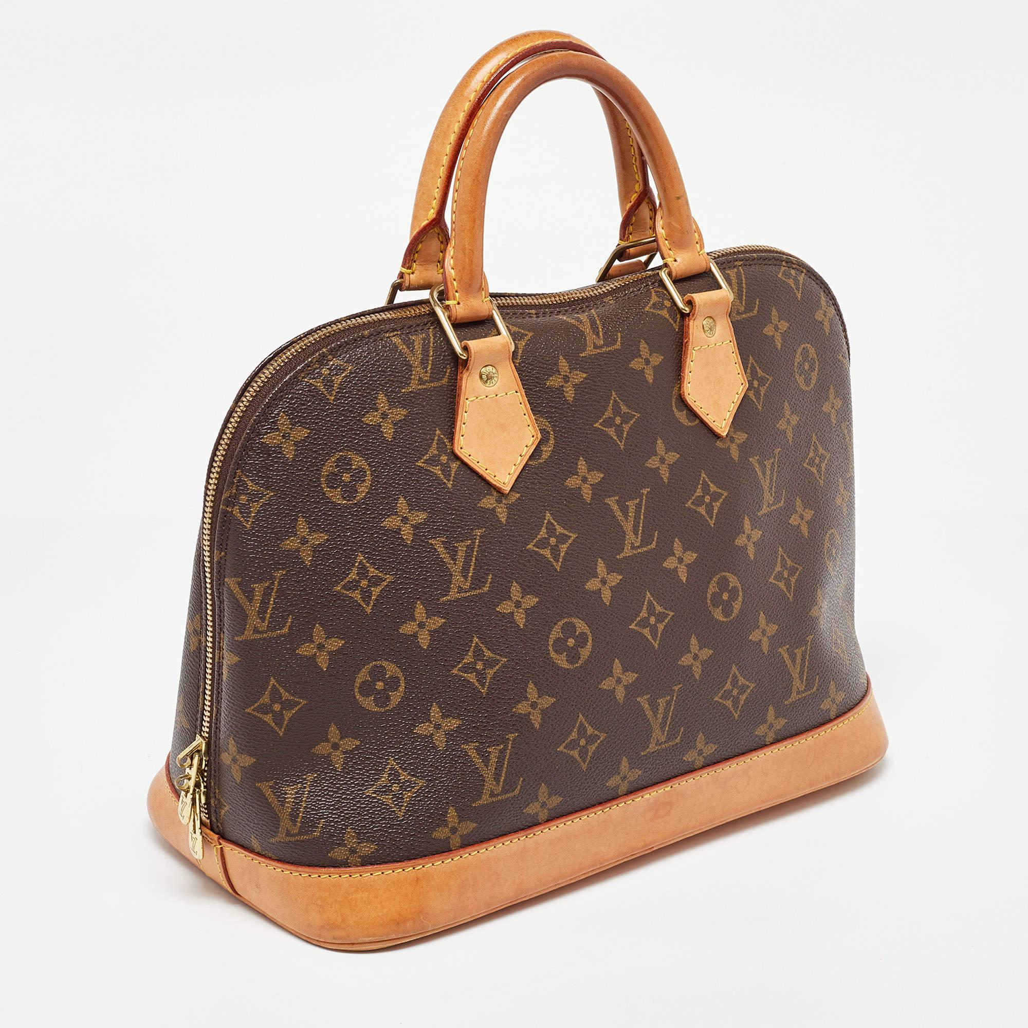 Brown Louis Vuitton Monogram Canvas Alma PM Bag