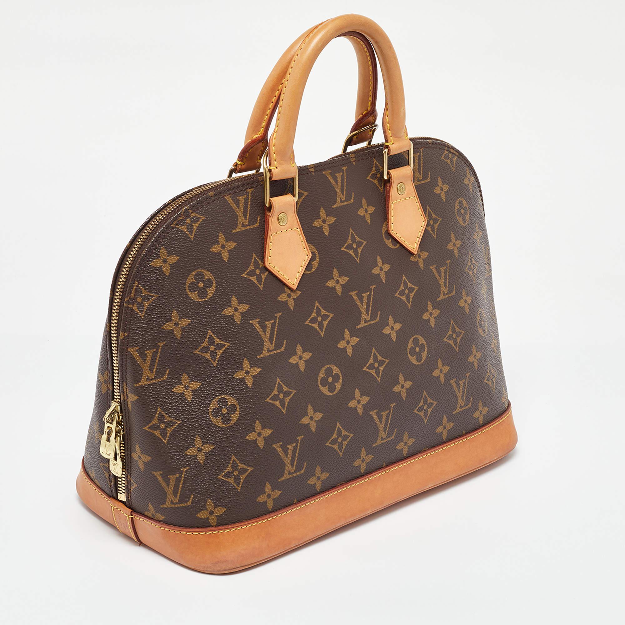 Brown Louis Vuitton Monogram Canvas Alma PM Bag