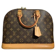 Louis Vuitton Monogram Canvas Alma Top Handle Bag with Honey Patina