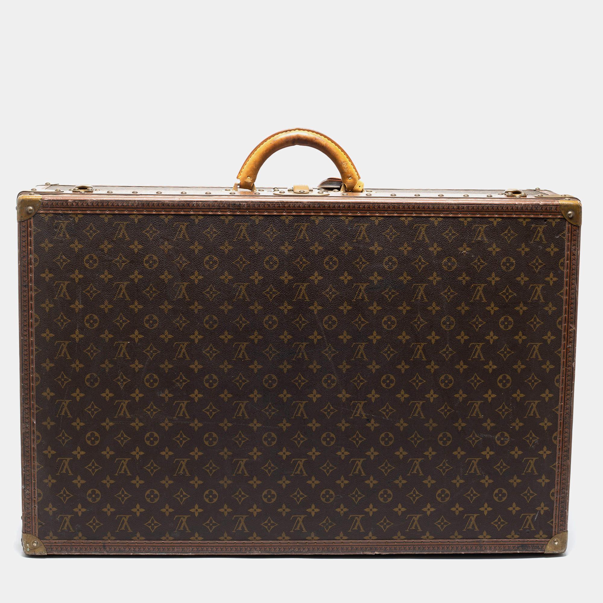 Louis Vuitton Bisten Suitcase 65 Monogram with Stickers For Sale at 1stDibs   stickers louis vuitton, suitcase with stickers, louis vuitton travel  stickers