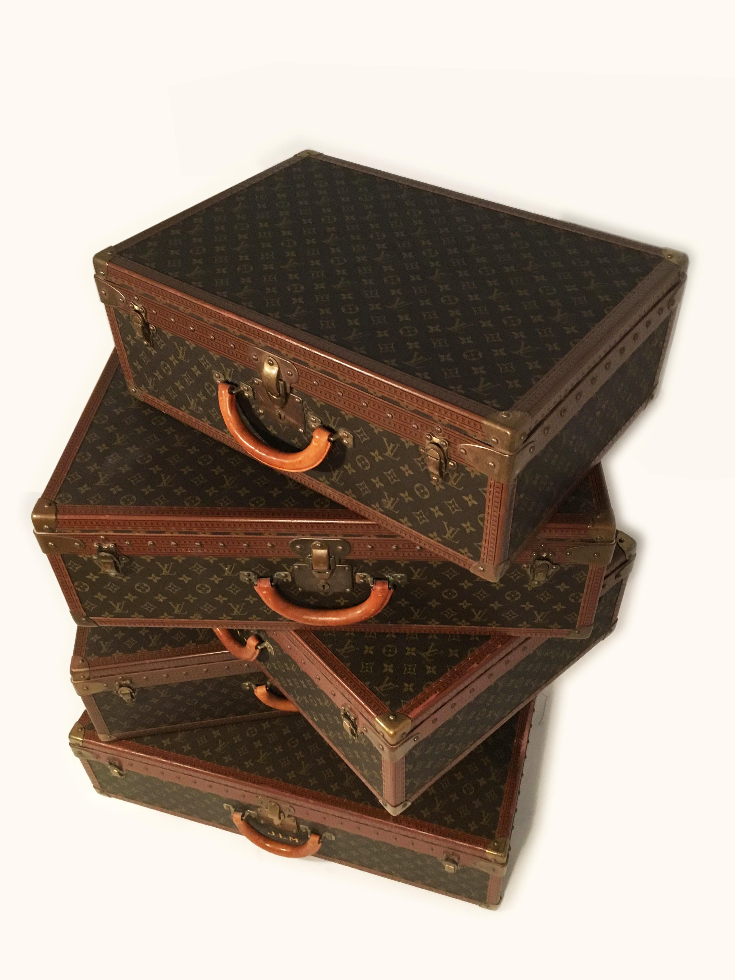French Louis Vuitton Monogram Canvas Alzer Suitcase Trunk Collection 
