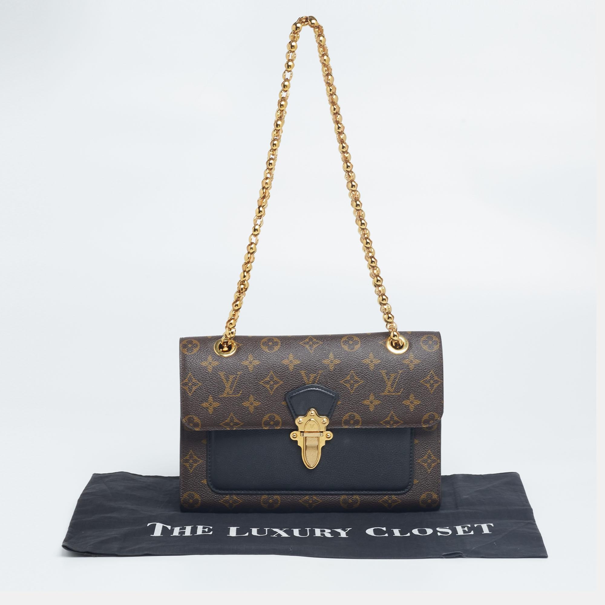 Louis Vuitton Monogram Canvas and Black Leather Victoire Bag 8