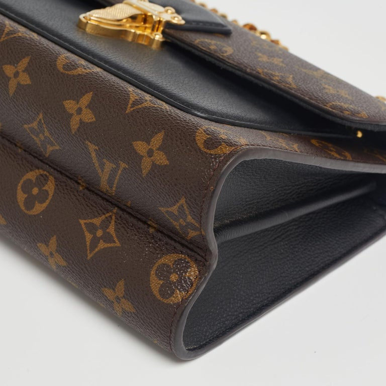 LV Victoire Brown Monogram Canvas with Blue Leather and Gold