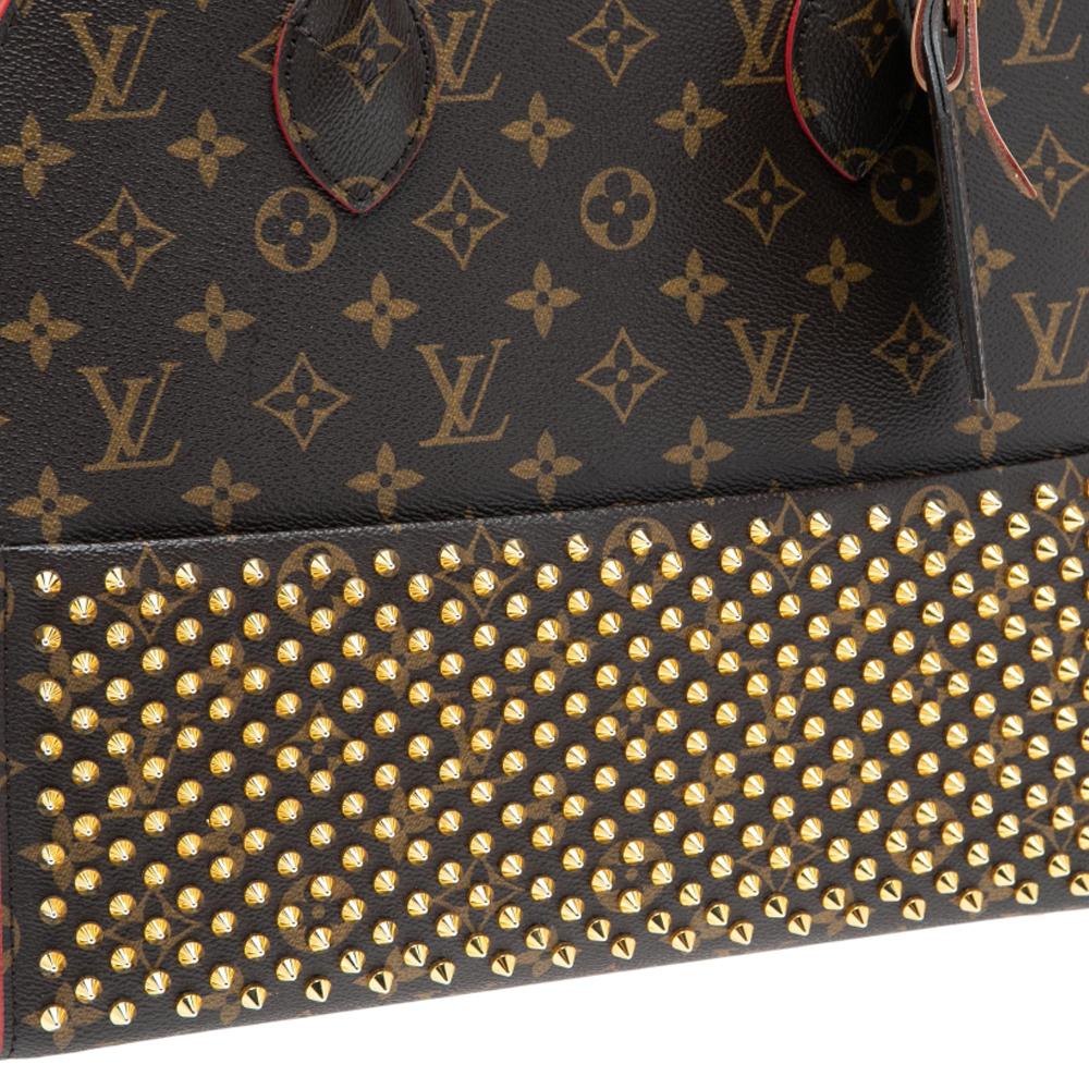 Louis Vuitton Monogram Canvas and Calfhair Iconoclasts Christian Louboutin Bag In Good Condition In Dubai, Al Qouz 2
